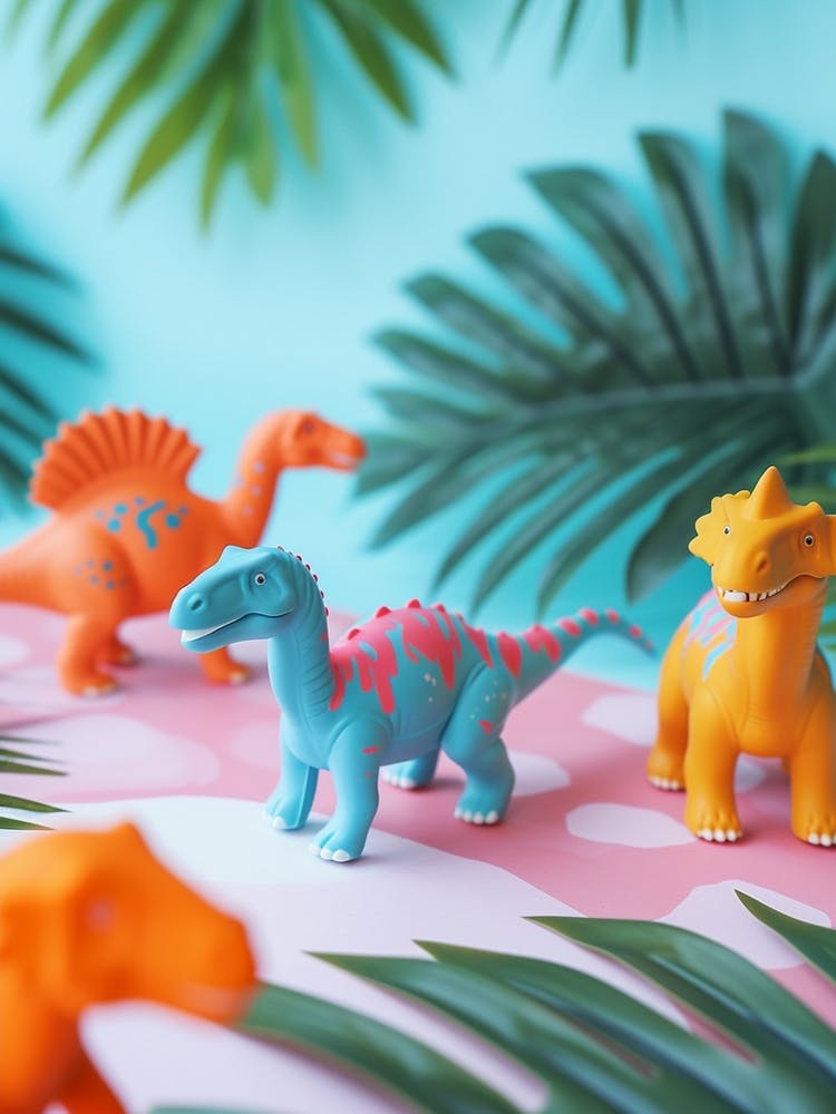 Colourful Toy Dinosaur Friends 3