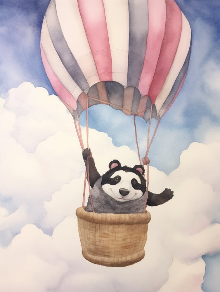 Baby Badger 1 In A Hot Air Balloon