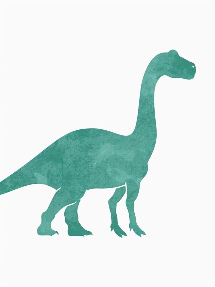 Teal Dinosaur Silhouette 3