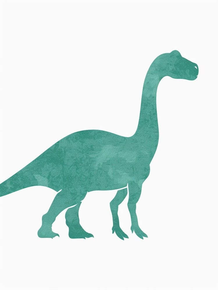 Teal Dinosaur Silhouette 3