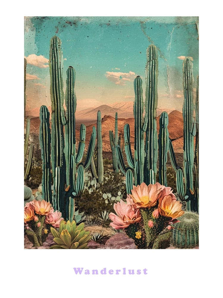 Wanderlust Cactus Poster 1