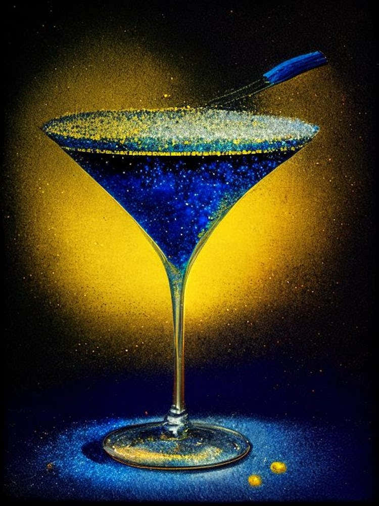 Corpse Reviver #1 Pointillism Cocktail Poster