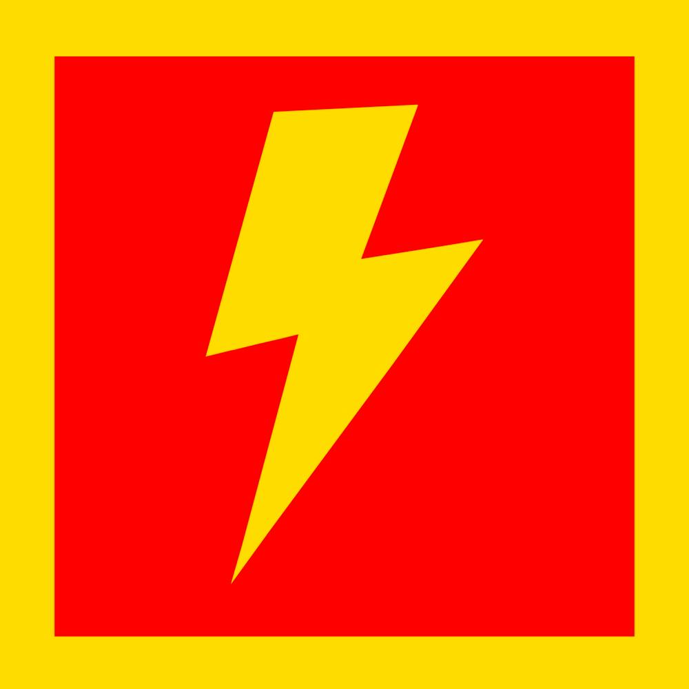 Lightning Bolt Yellow and Red