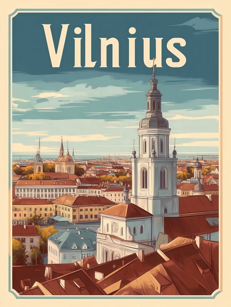 Aihrgdesign A Classic 1960s Travel Poster For Vilnius 2