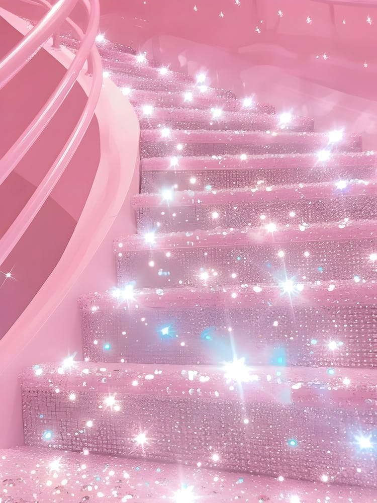 Pink Stairway Wallpaper