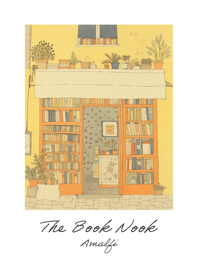 Amalfi The Book Nook Pastel Colours 2 Poster
