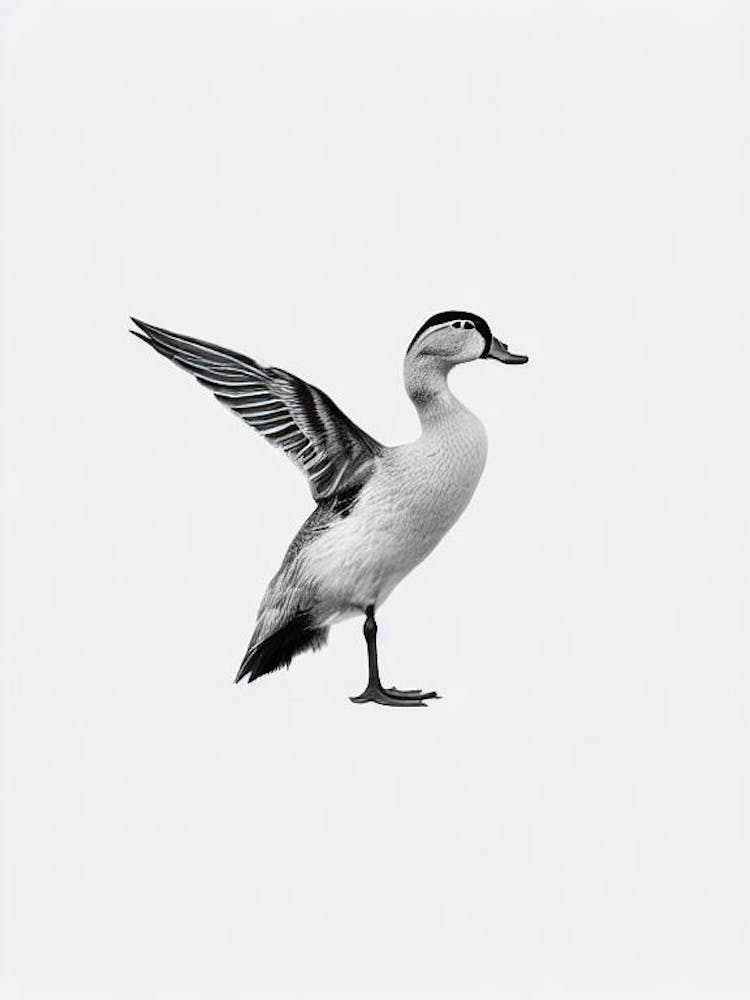 Duck B&W Pencil Drawing 1 Bird