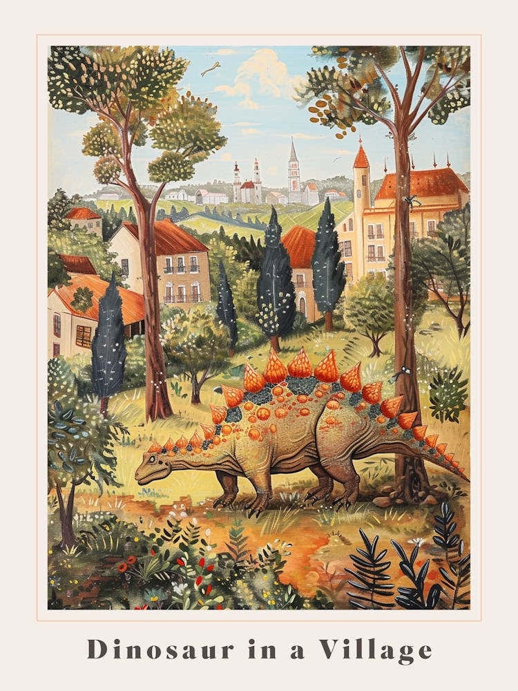 Dinosaur In An Ancient Village 1 Poster