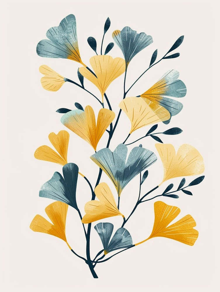 Ginkgo Tree Flat Illustration 1