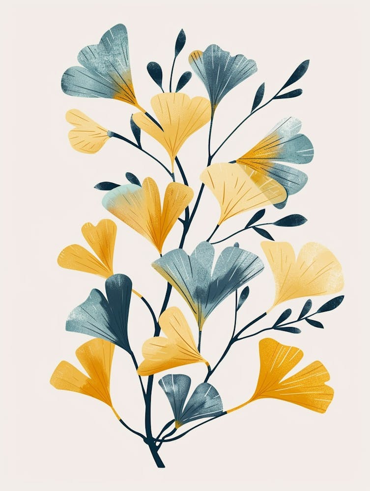 Ginkgo Tree Flat Illustration 1