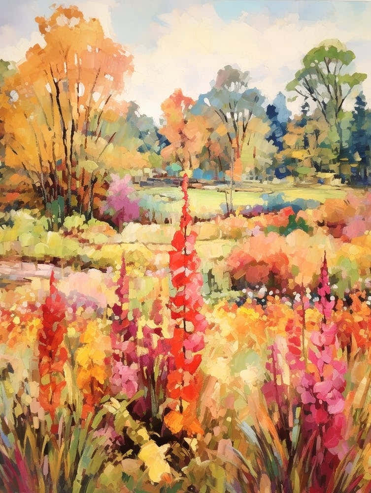 Autumn Gardens Painting Birmingham Botanical Gardens 1