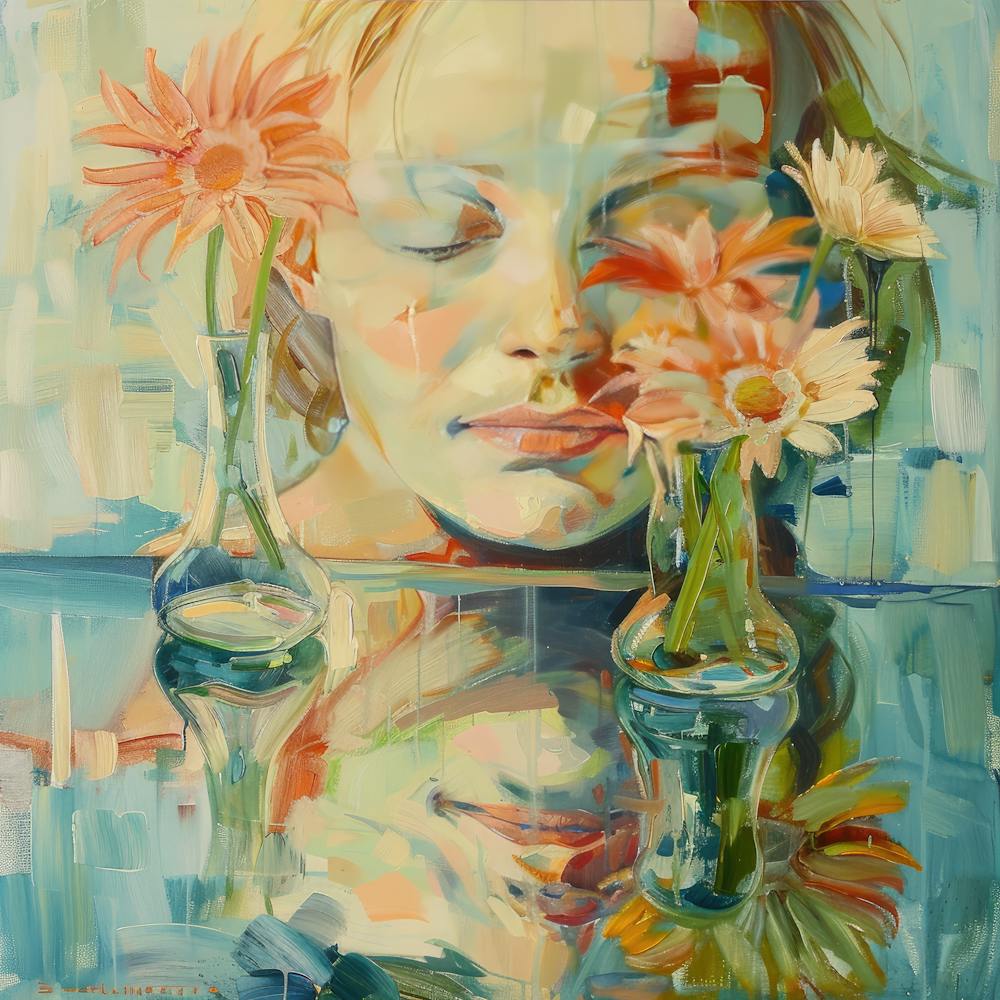 ReflectionsOfTheSoul. Serene Face is Kissed by the Hues of Serenity.