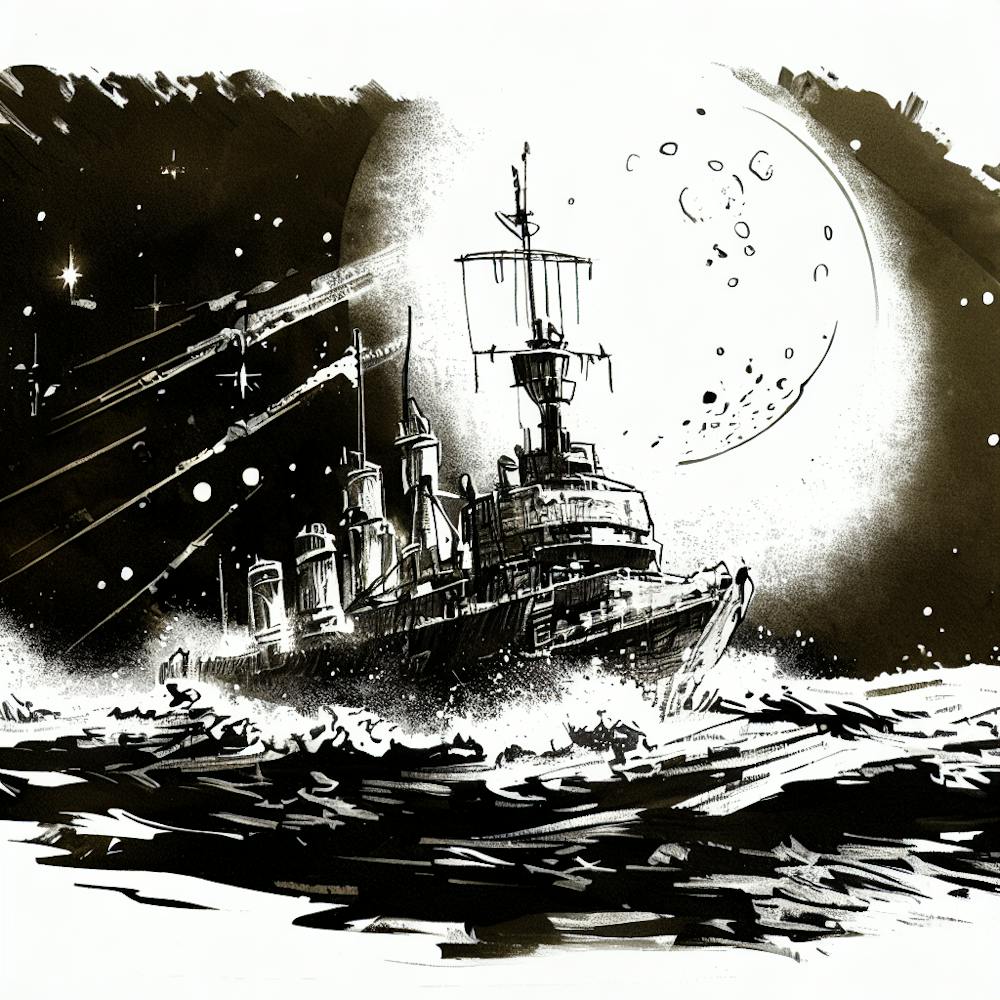 Battleship In The Moonlight