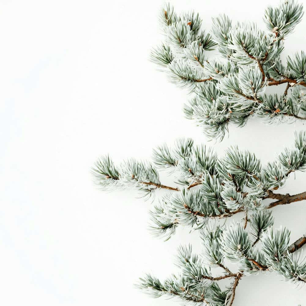 Fir Branch On White Background