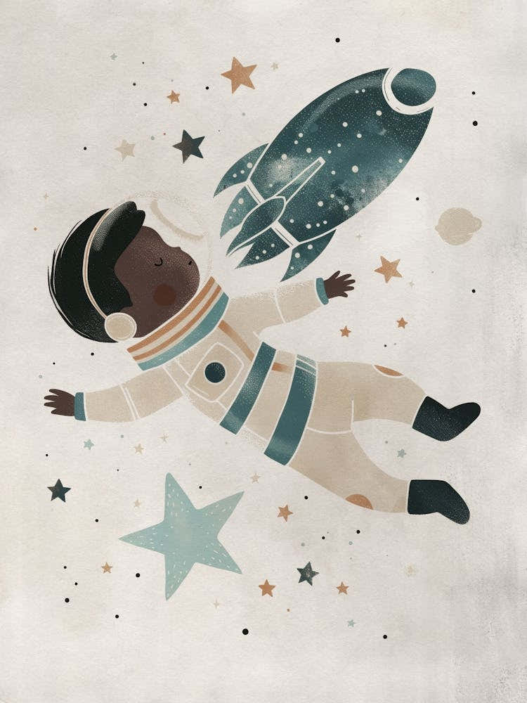 Boho Nursery 17 Astronaut