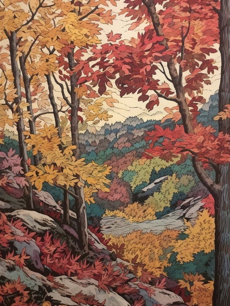 Dwarf Birch 1 Vintage Autumn Tree Print