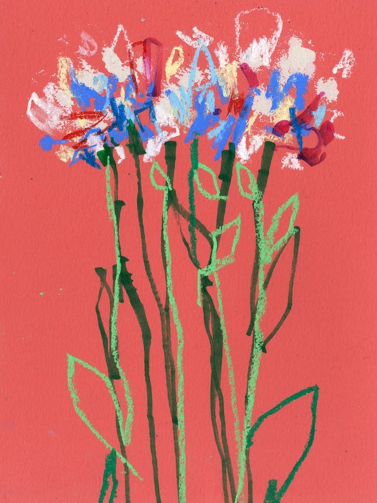 Abstract Pastel Coral Flowers