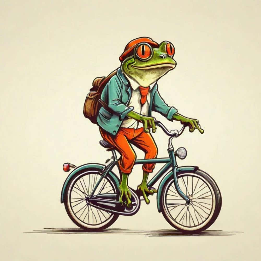 Frog Riding A Bicycle
