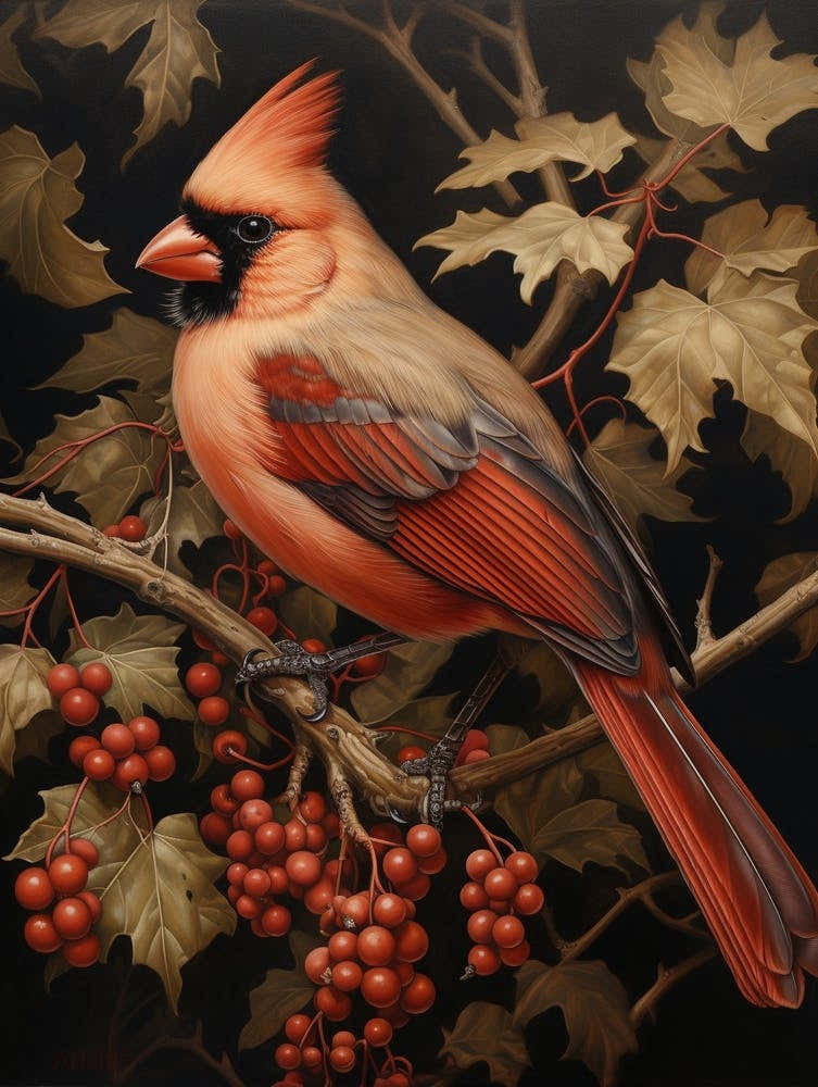 Dark And Moody Botanical Cardinal 2