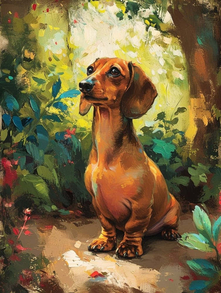 Dachshund Acrylic Painting 4