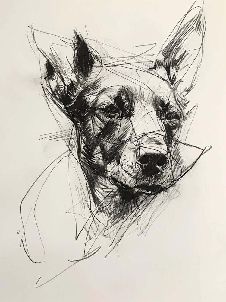 Belgian Malinois Dog Charcoal Line 4