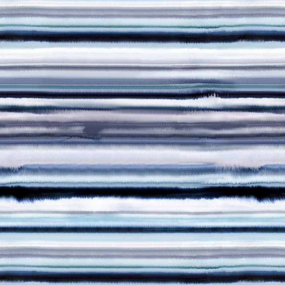 Degrade Stripes Watercolor Navy Square