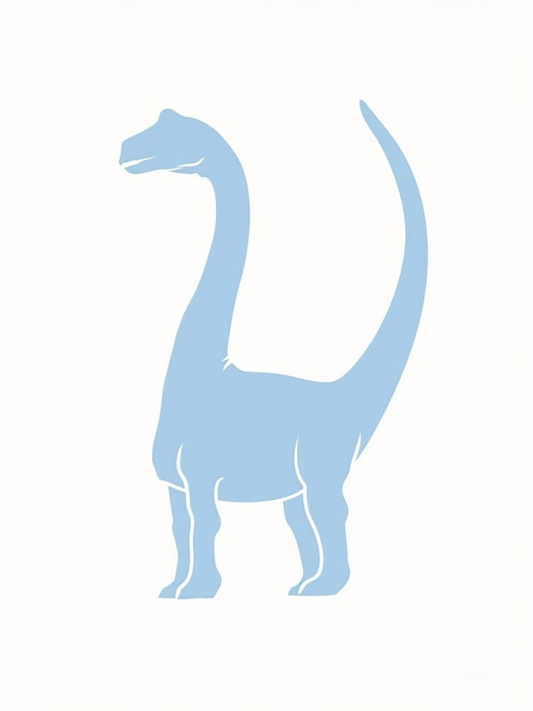 Chalk Blue Dinosaur Silhouette 2