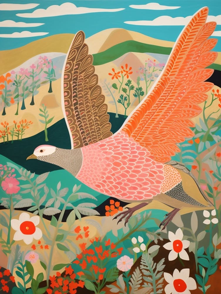 Maximalist Bird Painting Grey Plover 3