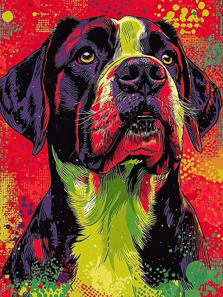 Pop Art Saint Bernard Vibrant Red And Lime Green 9