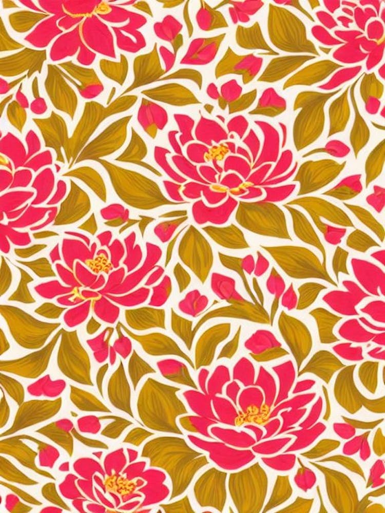 Magnolia Floral Print Warm Tones1 Flower