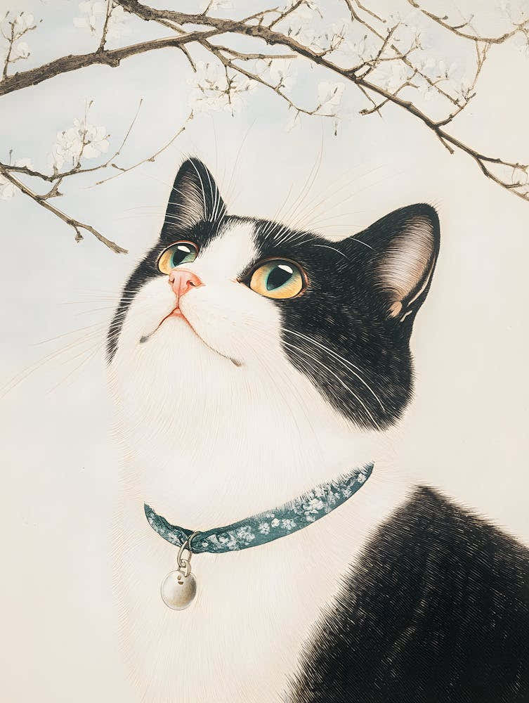 Cat In Cherry Blossoms 3