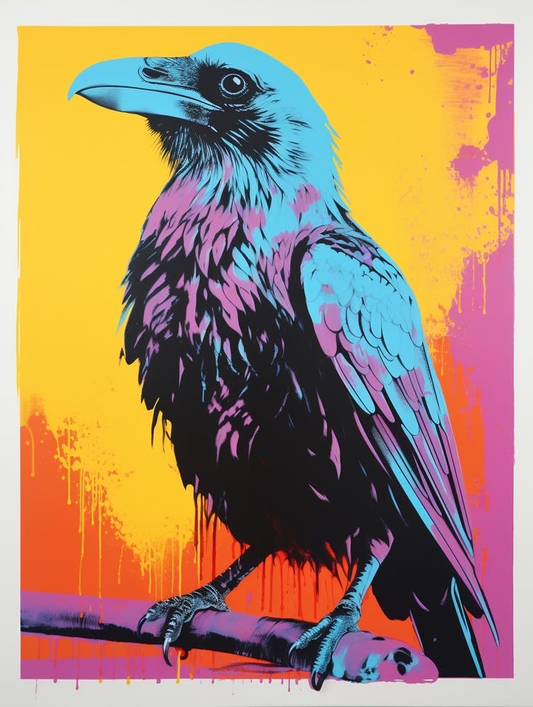 Andy Warhol Style Bird Raven 3