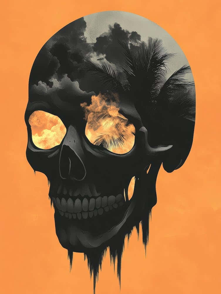 Skull With Palm Trees