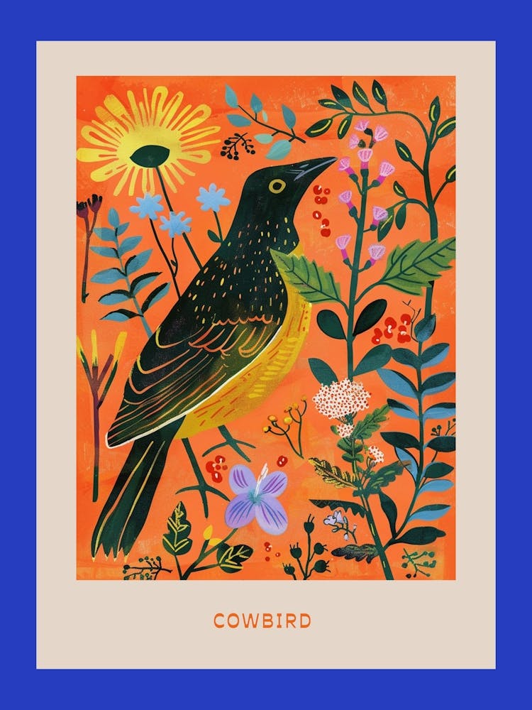 Spring Birds Poster Cowbird 1