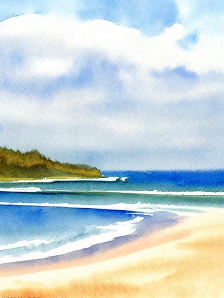 Ocean Grove Beach, New Jersey Watercolour