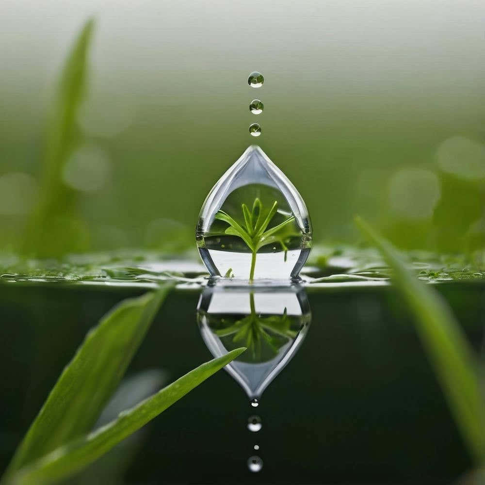 Water Drop With Plant