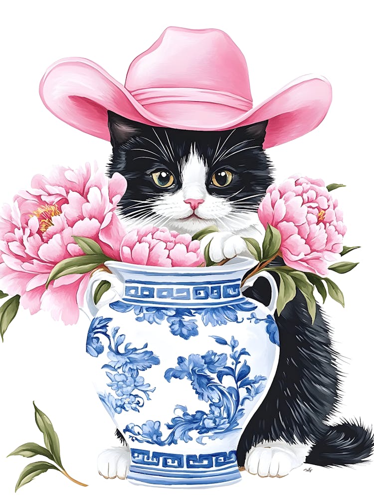 Cat In Pink Hat