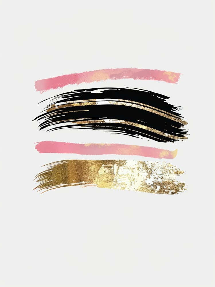 Gold And Black Brushstrokes