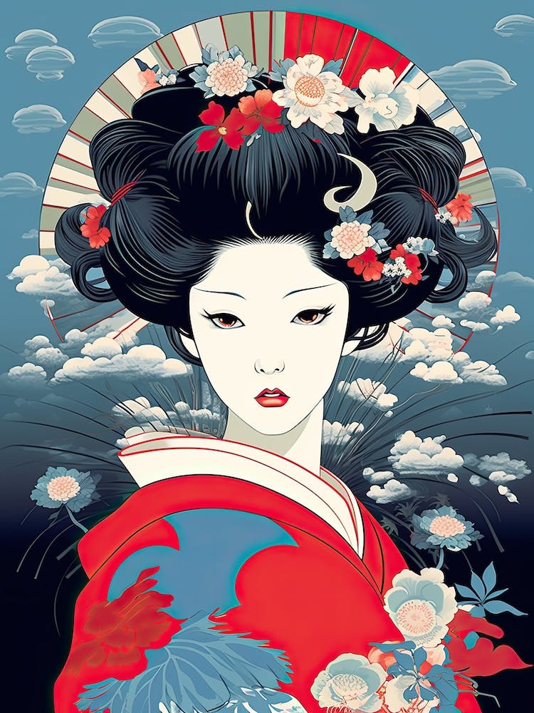 Geisha Flat Illustration  1