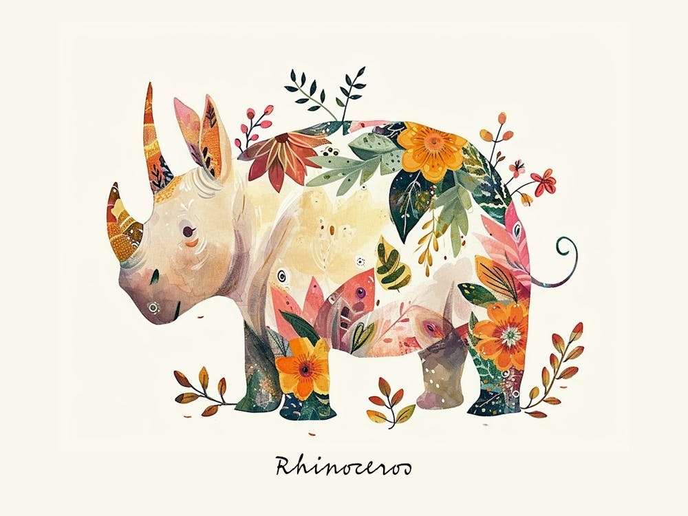 Little Floral Rhinoceros 2 Poster