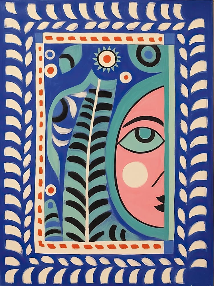 Folk Face Illustration 6