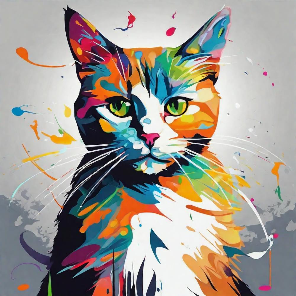 Colorful Cat Painting 2
