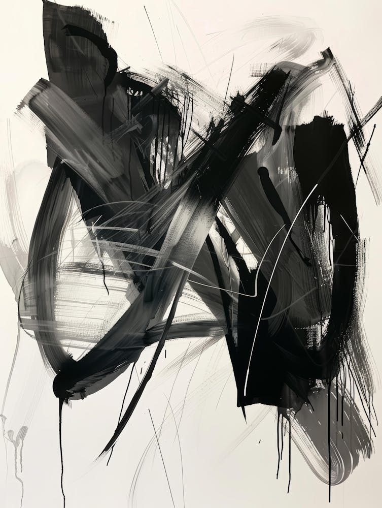 Abstract Black And White Painting 28