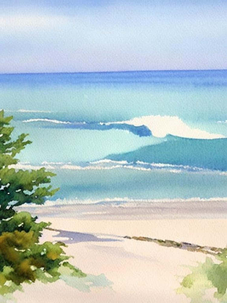 Coronado Beach 2, San Diego, California Watercolour