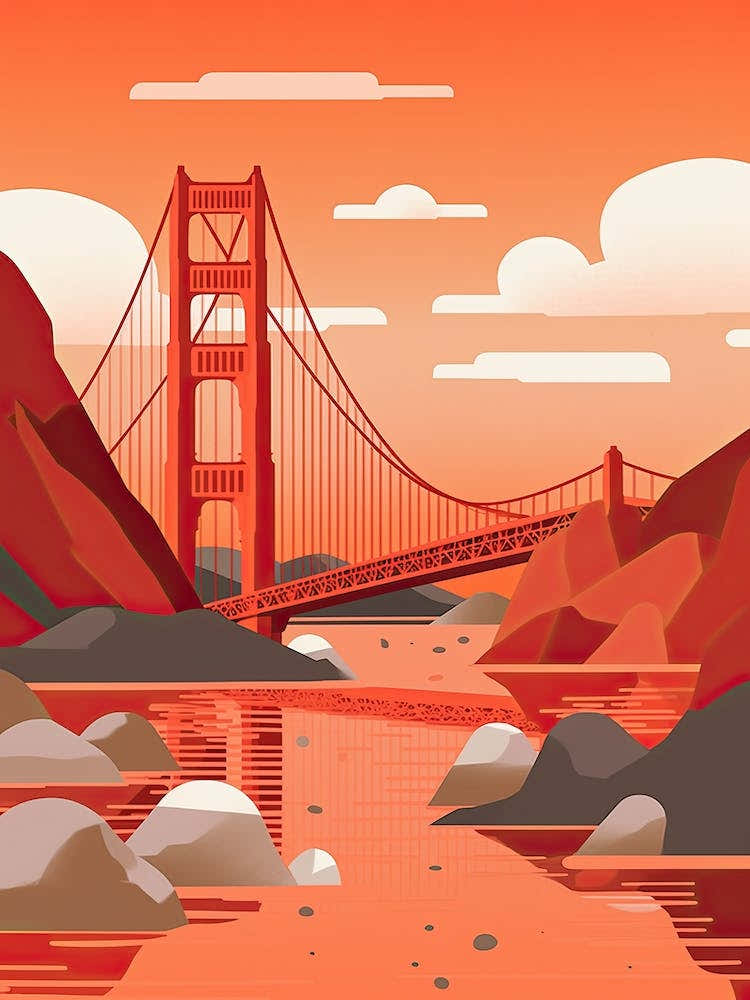 Golden Gate Bridge San Francisco Colourful 4