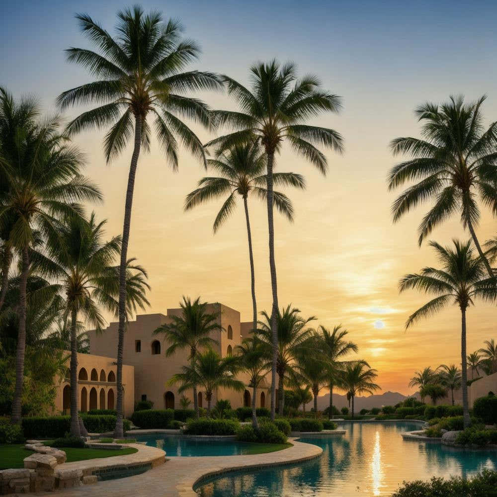 Sunset At The Resort