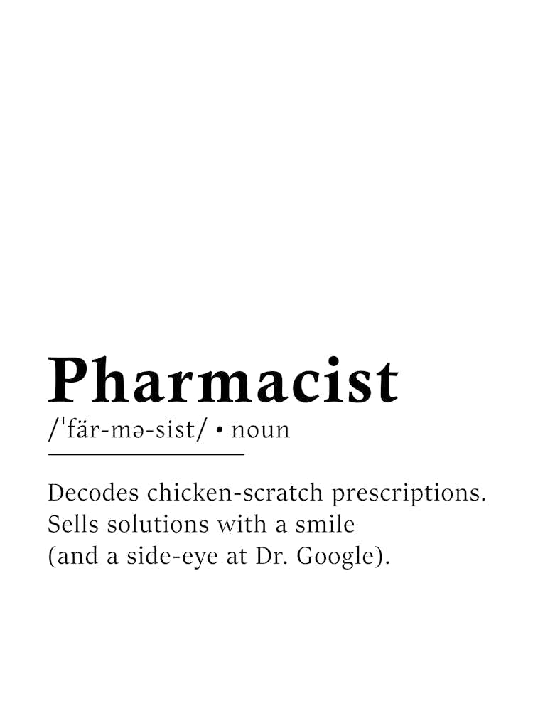 Pharmacist Definition Poster - Dictionary 1