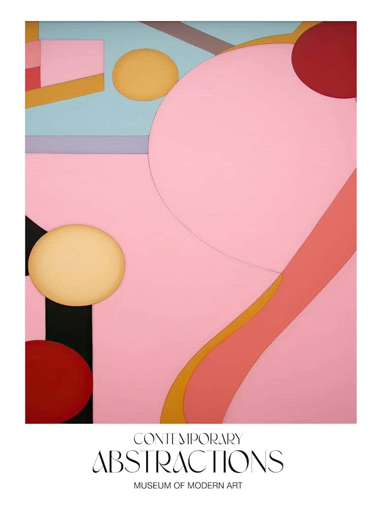 Pink Pop Painting Abstract 4 Exhibition Poster