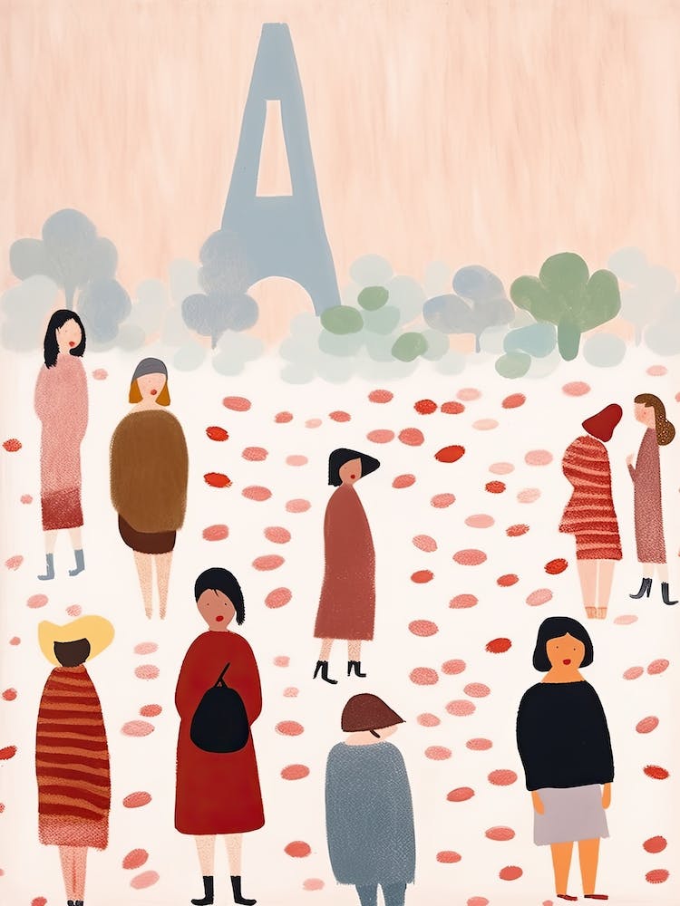 In Paris With The Eiffel Tower Scene, Tiny People And Illustration 8