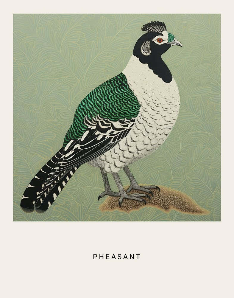 Ohara Koson Inspired Bird Painting Pheasant 5 Poster